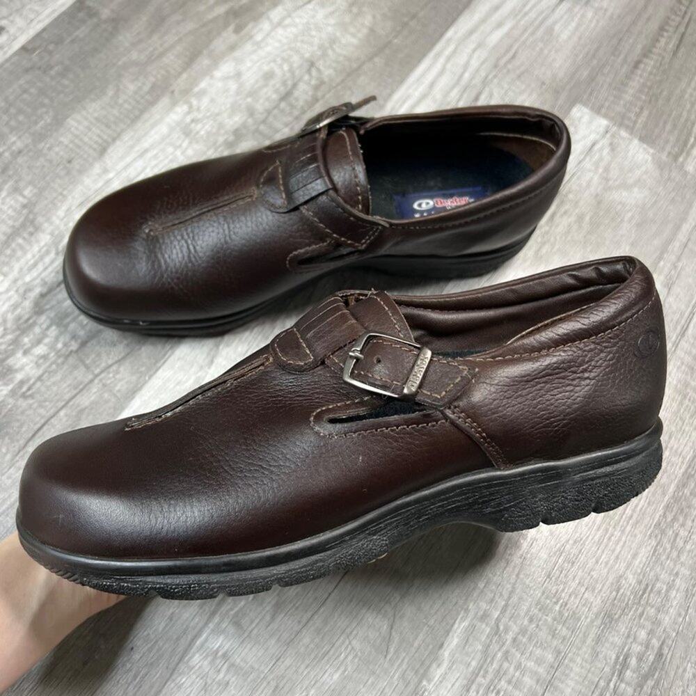 Vintage Leather Brown Chunky Buckle Shoes Women's 9 1/2 Dexter USA